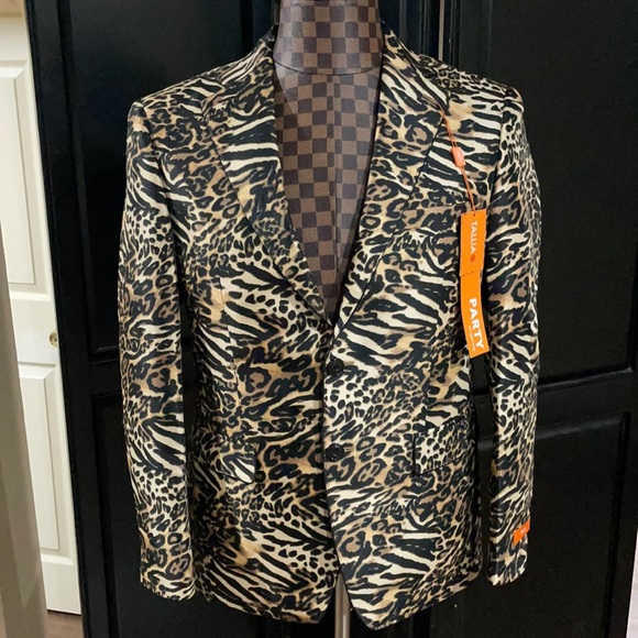 Tallia - Slim-Fit Leopard-Print Blazer 40S 🔥🔥 - Picture 3 of 8